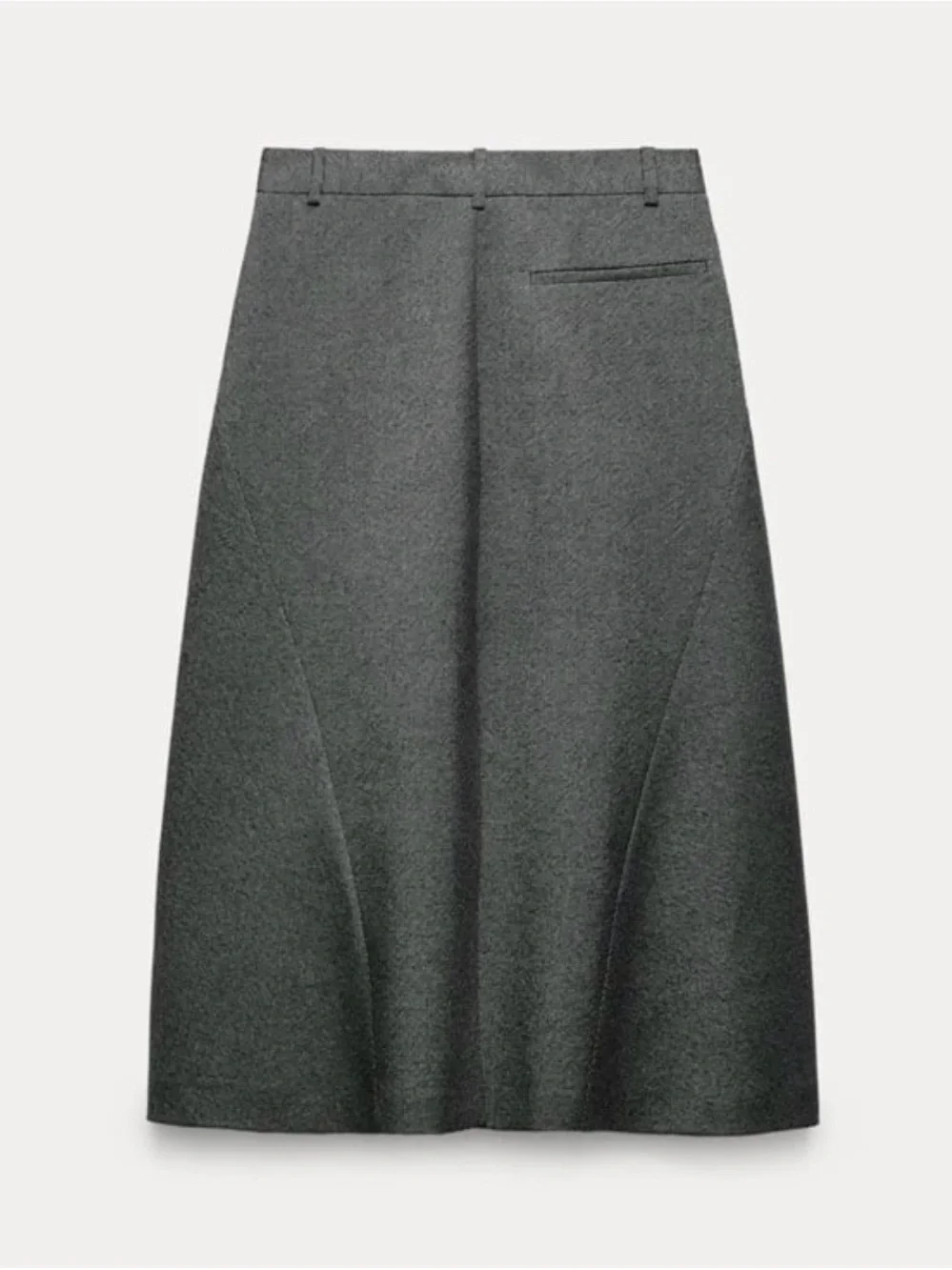 Zara Charcoal A-Line Midi Skirt